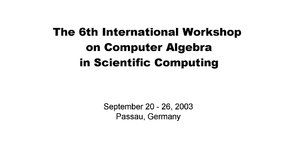 CASC 2003, Sep 20 - 26, 2003